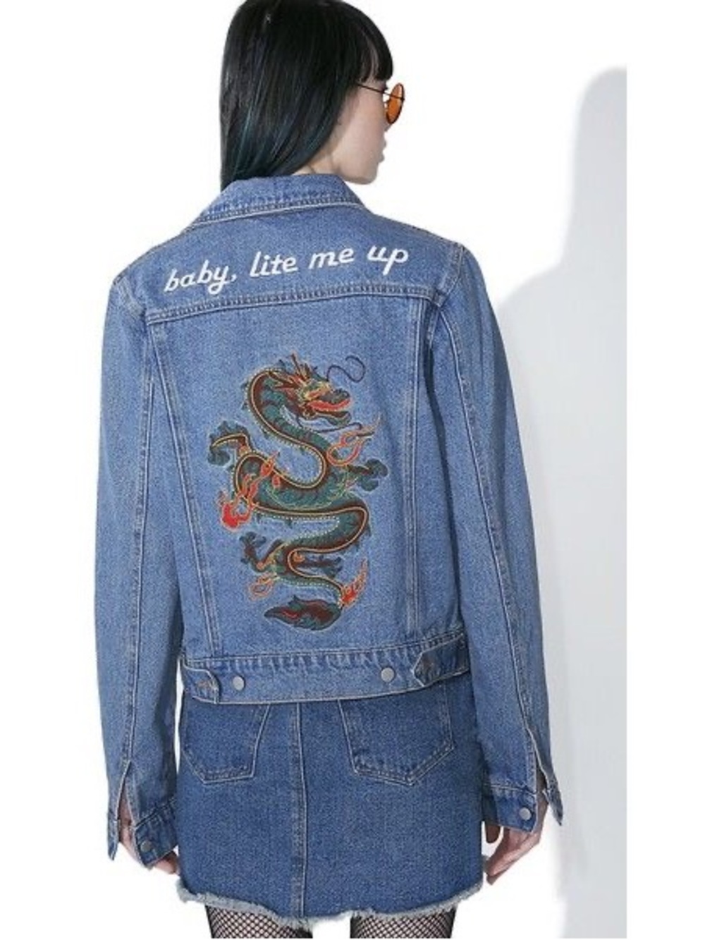 NWOT Honey Punch Spittin Fire Denim Jacket S